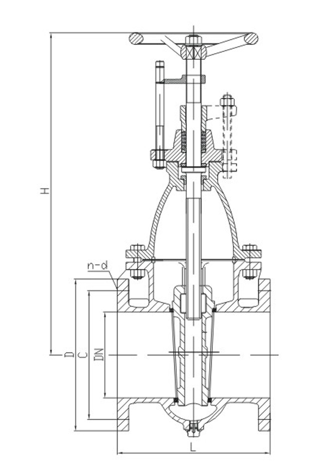 船用不銹鋼閘閥CB/T3955-2004(圖1) 船用不銹鋼閘閥CB/T3955-2004