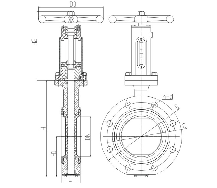 船用螺旋法蘭式蝶閥GB/T3036-94(圖1) 船用螺旋法蘭式蝶閥