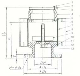 船用日標(biāo)水艙空氣管頭JIS F3012(圖1) 船用日標(biāo)油艙空氣管頭JIS F3012