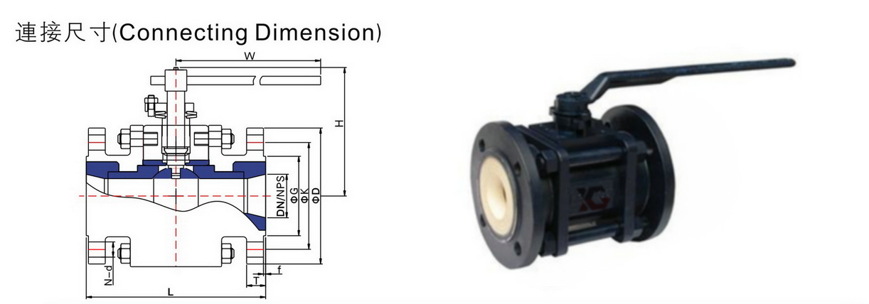 陶瓷球閥 耐磨陶瓷球閥 Q41TC結(jié)構(gòu)圖與尺寸表