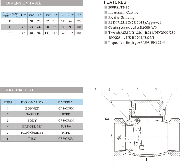 內螺紋止回閥圖片型號廠家